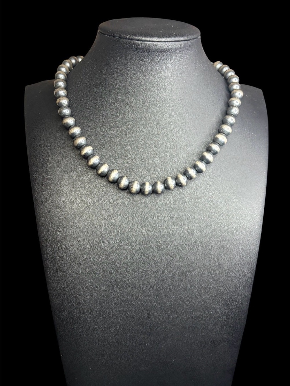8mm Machine Made Sterling Pearl Choker Necklace 14”-16”